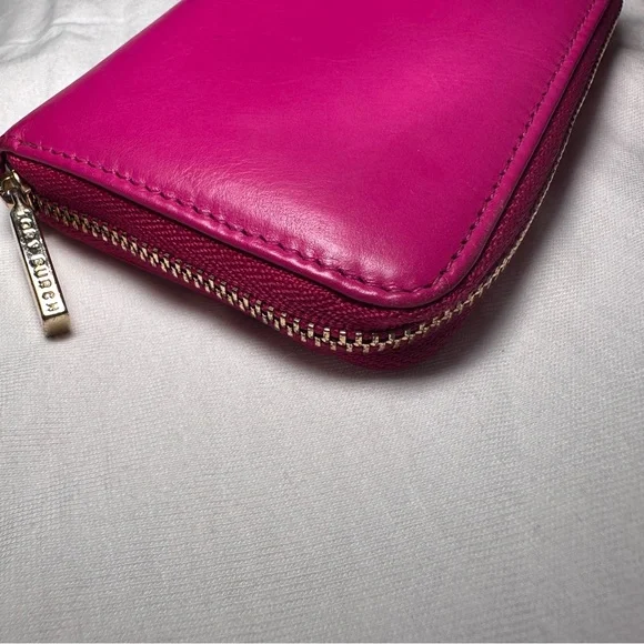 Tory Burch Zip Pink Wallet Keychain with Gold Accent - Picture 13 of 16